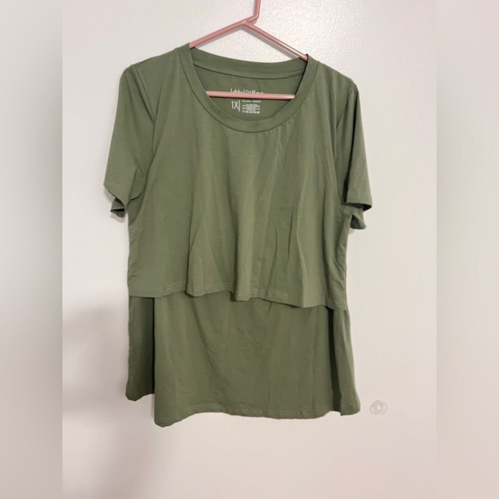 NWT Latched Mama Breastfeeding Friendly Maternity Shirt Sz 1X